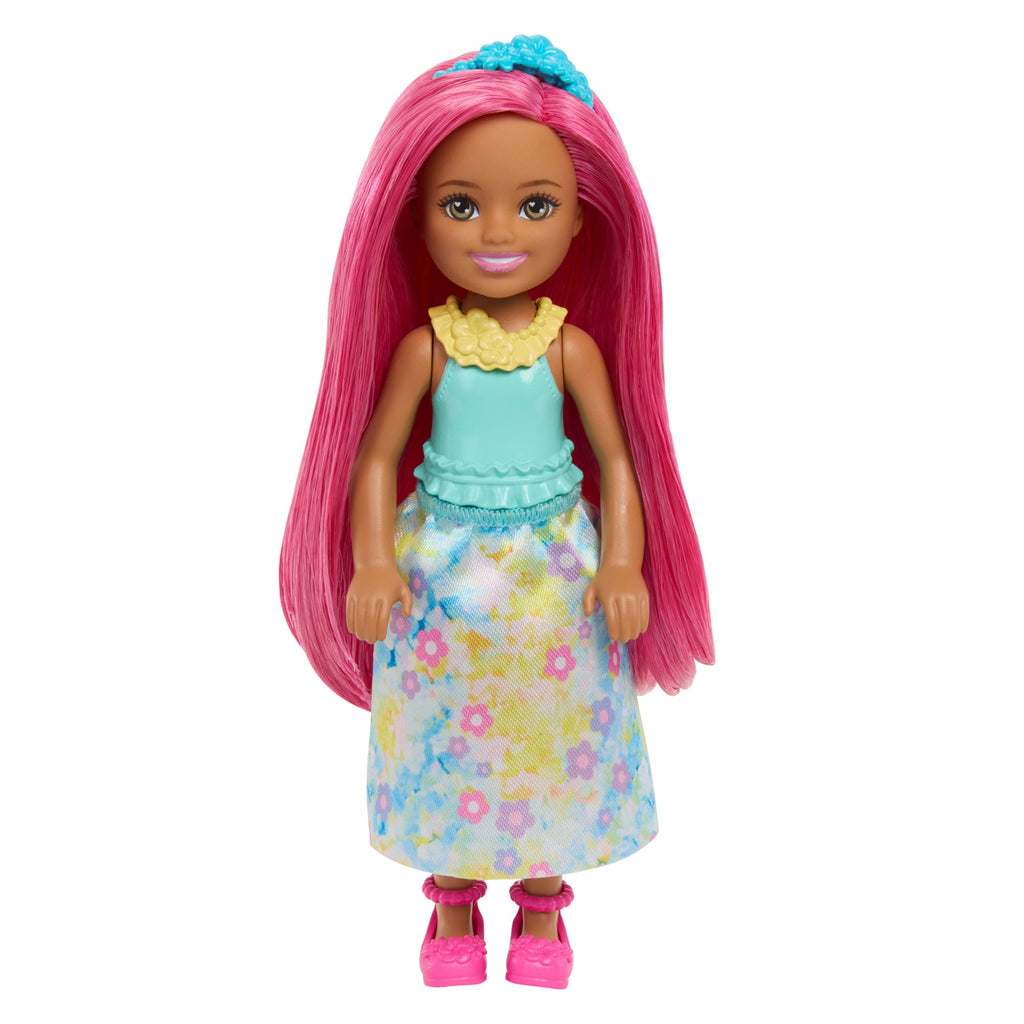 Barbie Chelsea Royal Small Doll With Pink Hair, Removable Skirt, Shoes & Hair Accessory, 6-Inch