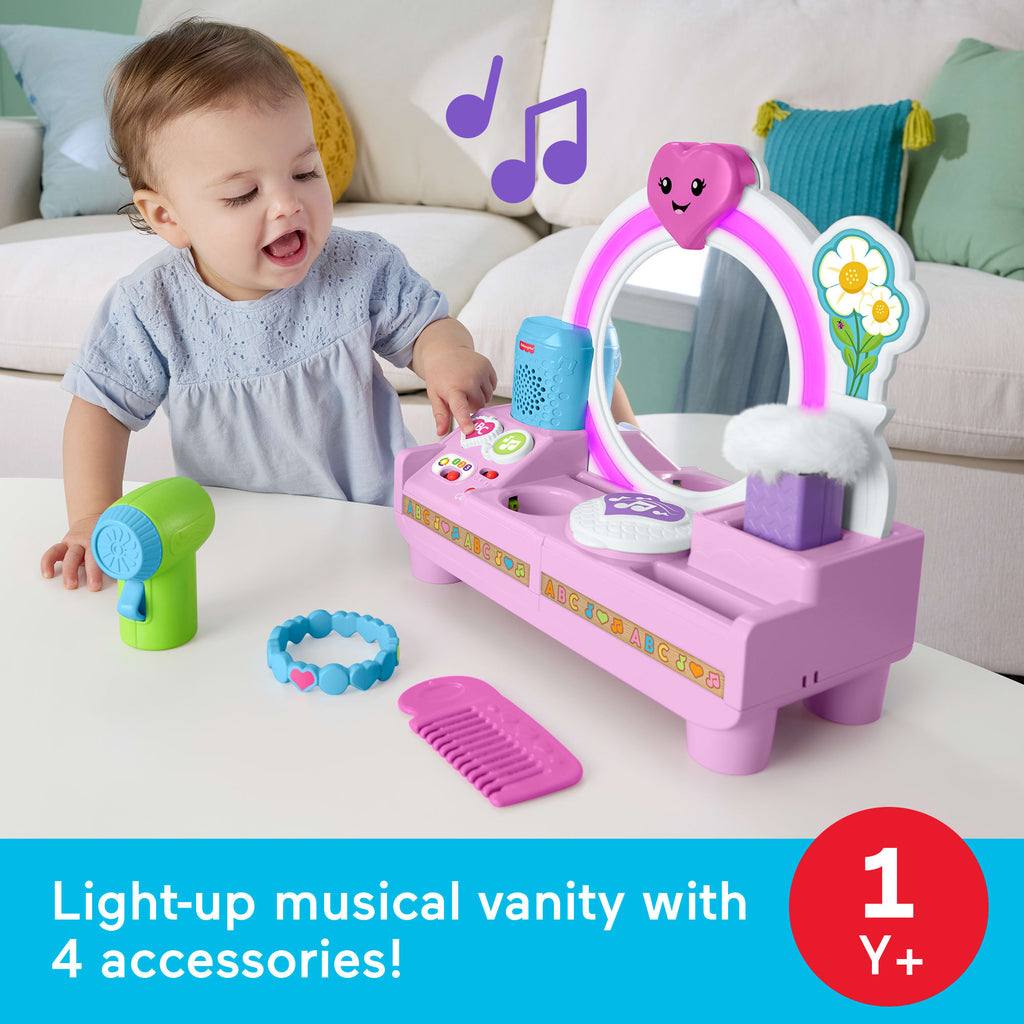 Fisher-Price Laugh & Learn Let's Get Ready Vanity Musical Playset For Baby & Toddler, Multilanguage Version
