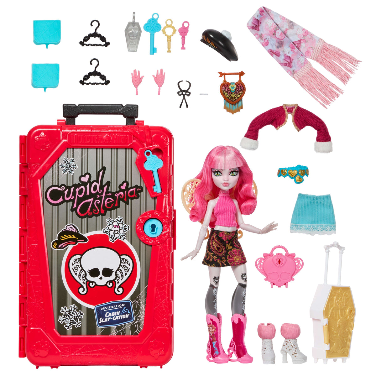 Monster High Skulltimate Secrets Cabin Slay-Cation Playset, Cupid Asteria Doll And Accessories