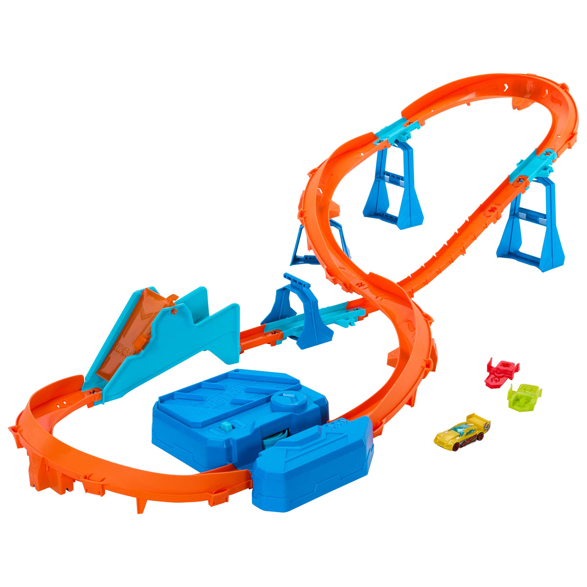 Hot Wheels Track Creator Boosted Jump Speedway Set With 1:64 Scale Toy Car & Motorized Booster