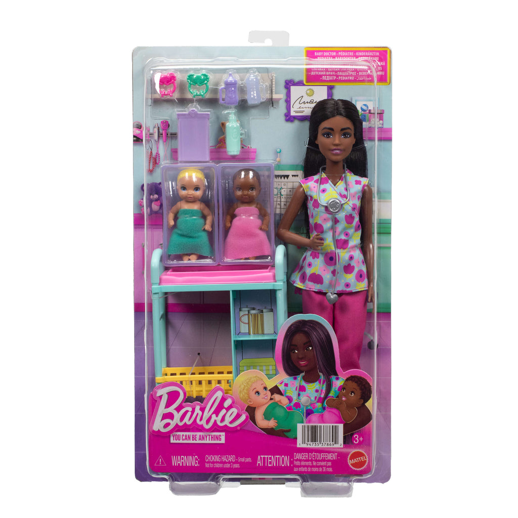 Barbie Careers Baby Doctor Playset With Brunette Fashion Doll, 2 Baby Dolls, Exam Table & Accessories