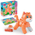 MEGA BLOKS Fisher-Price Rolling Kitten Block Toy With Rolling Wheels (25 Pieces) For Kids