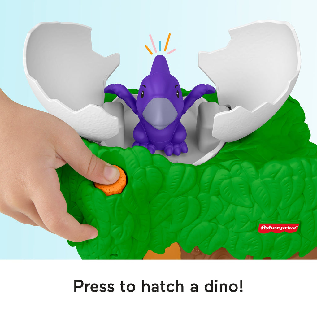 Fisher-Price Little People Dinosaur Hatch & Slide Playset Toddler Toy With 2 Figures