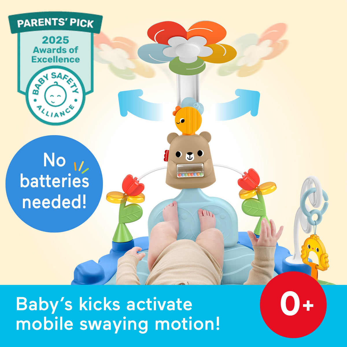Fisher-Price 3-In-1 Kick & Sway Activity Gym, Baby Play Mat & Sensory Toys For Newborn Developmental Play