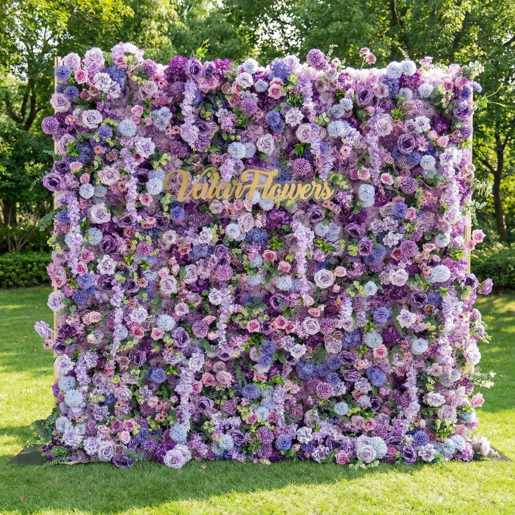 ValarFlowers Presents: Lavender Elegance – A Lavish Display of Purple Blooms in an Artificial Fabric Flower Arch Decor-VF-490