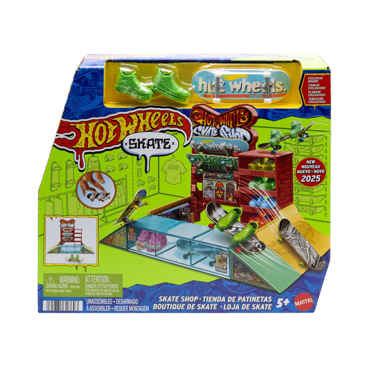 Hot Wheels Skate Skate Shop Playset With Exclusive Fingerboard & Pair Of Skate Shoes