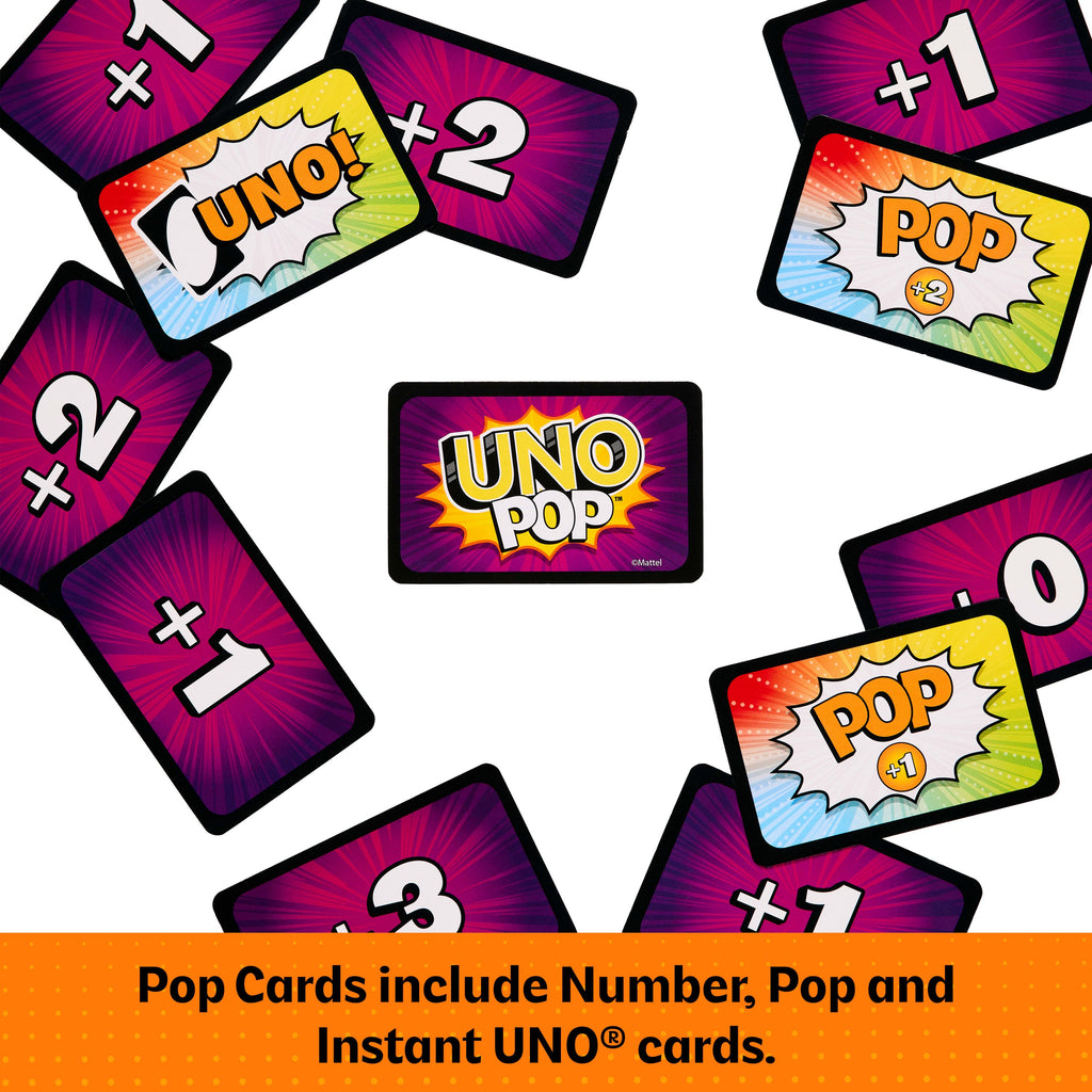 UNO Pop Card Game For Kids, Adult & Family Nights, 2-6 Players Ages 7+