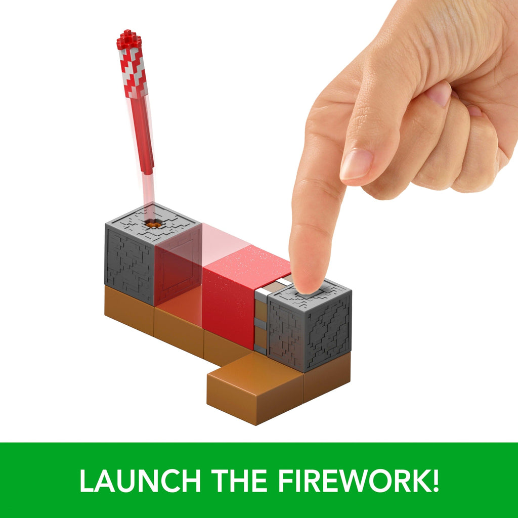 Minecraft ProtectorS Firework Launcher Action Figure & Accessories Set, 3.25-Inch Scale Collectible