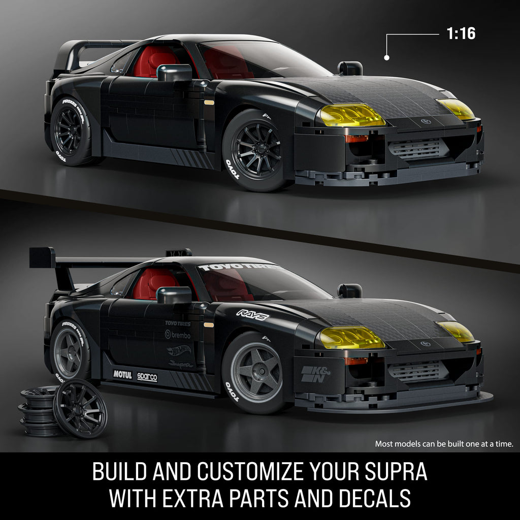 Mattel Brick Shop Hot Wheels ’94 Toyota Supra Mkiv Building Toy Kit (824 Pieces), For Collectors