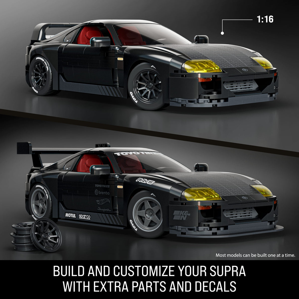 Mattel Brick Shop Hot Wheels ’94 Toyota Supra Mkiv Building Toy Kit (824 Pieces), For Collectors