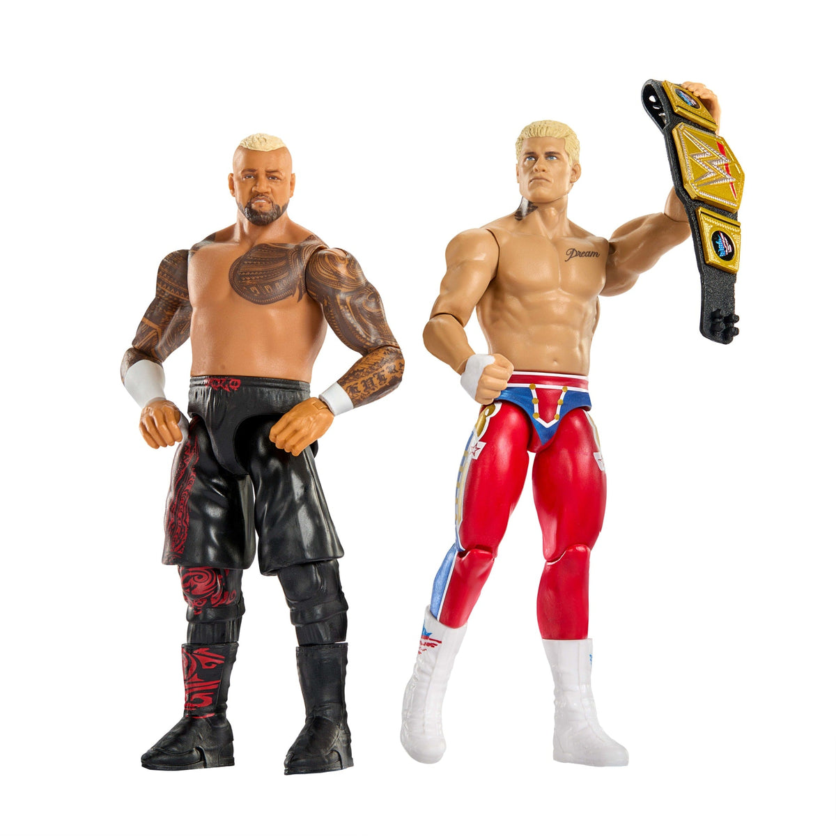 WWE Main Event Showdown Cody Rhodes vs Solo Sikoa Action Figures Set, Series #24, 6-Inch Collectibles