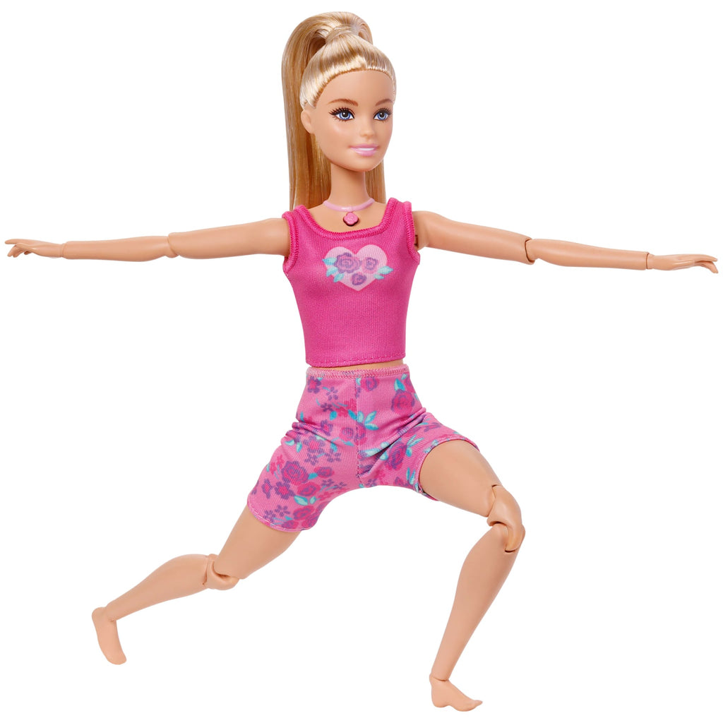 Poupée Barbie Mouvements Conscients Portant des Vêtements de Yoga Avec Audio, Lumières et Musique, Poupée Blonde Avec Animal de Compagnie