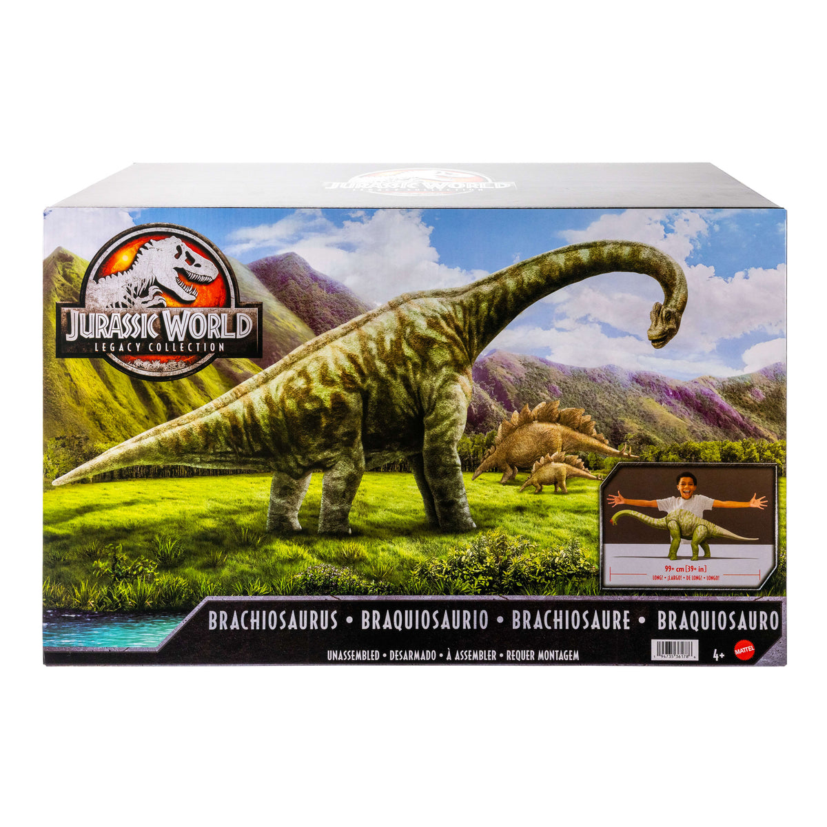 Jurassic World Legacy Collection Brachiosaurus Dinosaur 39 Inch Figure, Jurassic Park IIi Design