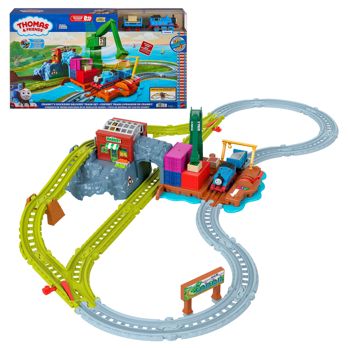 Thomas & Friends Cranky's Dockside Delivery Train Set From Fisher-Price With Motorized Thomas Engine