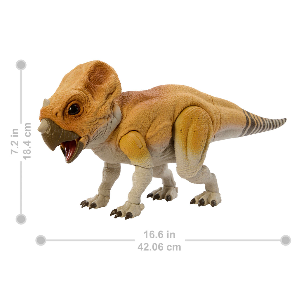 Jurassic World Hammond Collection Screen Scale Aquilops Dolores Dinosaur Figure, Real Feel & Glass Eyes