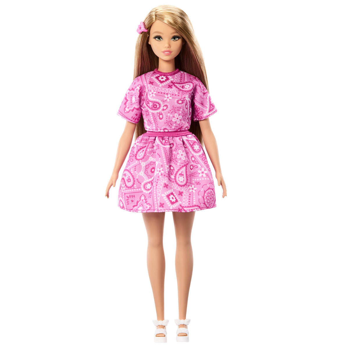 Barbie Fashionistas Style Doll #249 in Pink Paisley Skirt, Pink Paisley Top, Blonde Hair