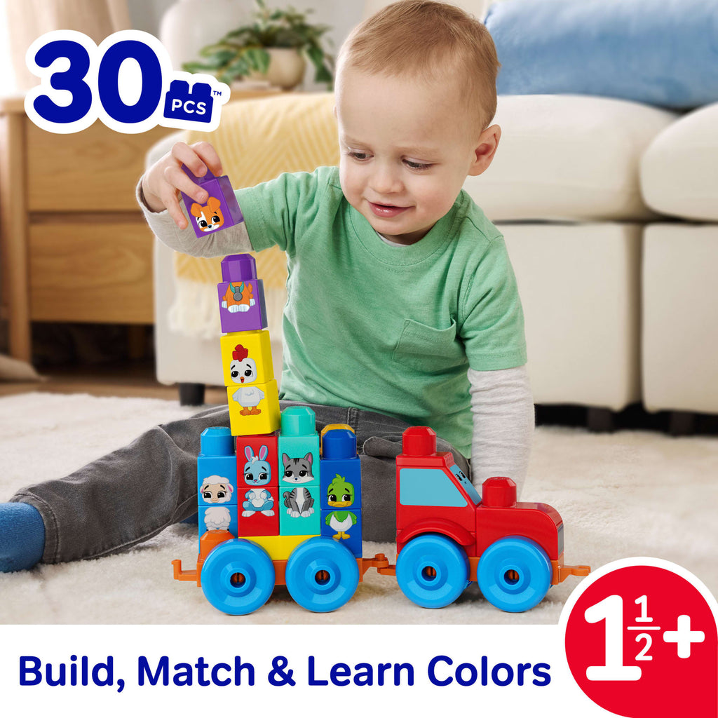 MEGA BLOKS First Builders Build & Match Animal Tractor Block Toy (30 Pieces) For Toddler