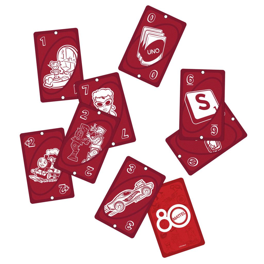 UNO Mattel 80th Ruby Red Card Game For Kids & Family Night