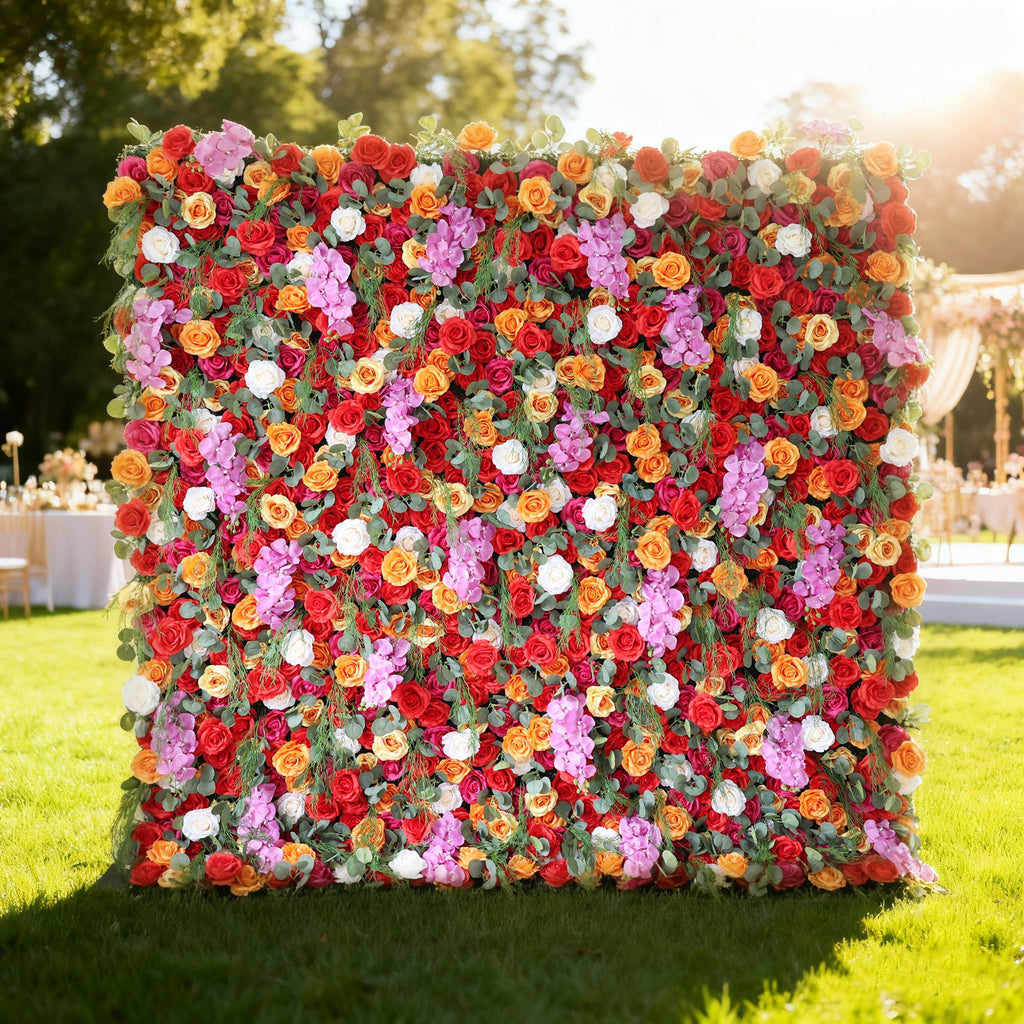 ValarFlowers Fiery Color Burst Floral Extravaganza Wall: A Bold. Lively Masterpiece for Energetic Celebrations-VF-546