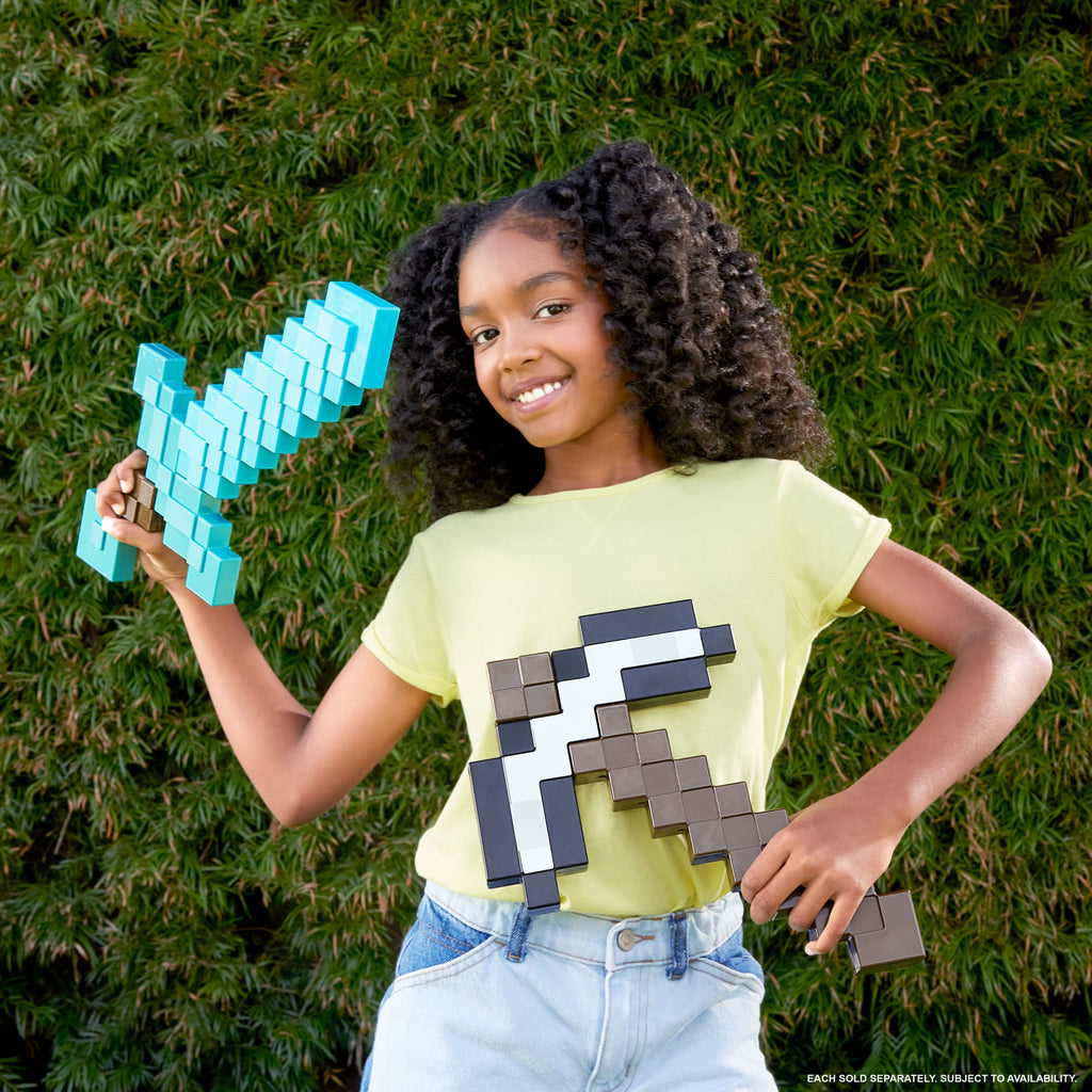 Minecraft Diamond Sword Battle Toy, Kid-Sized For Role-Play & Costumes, Inspired By The Video Game