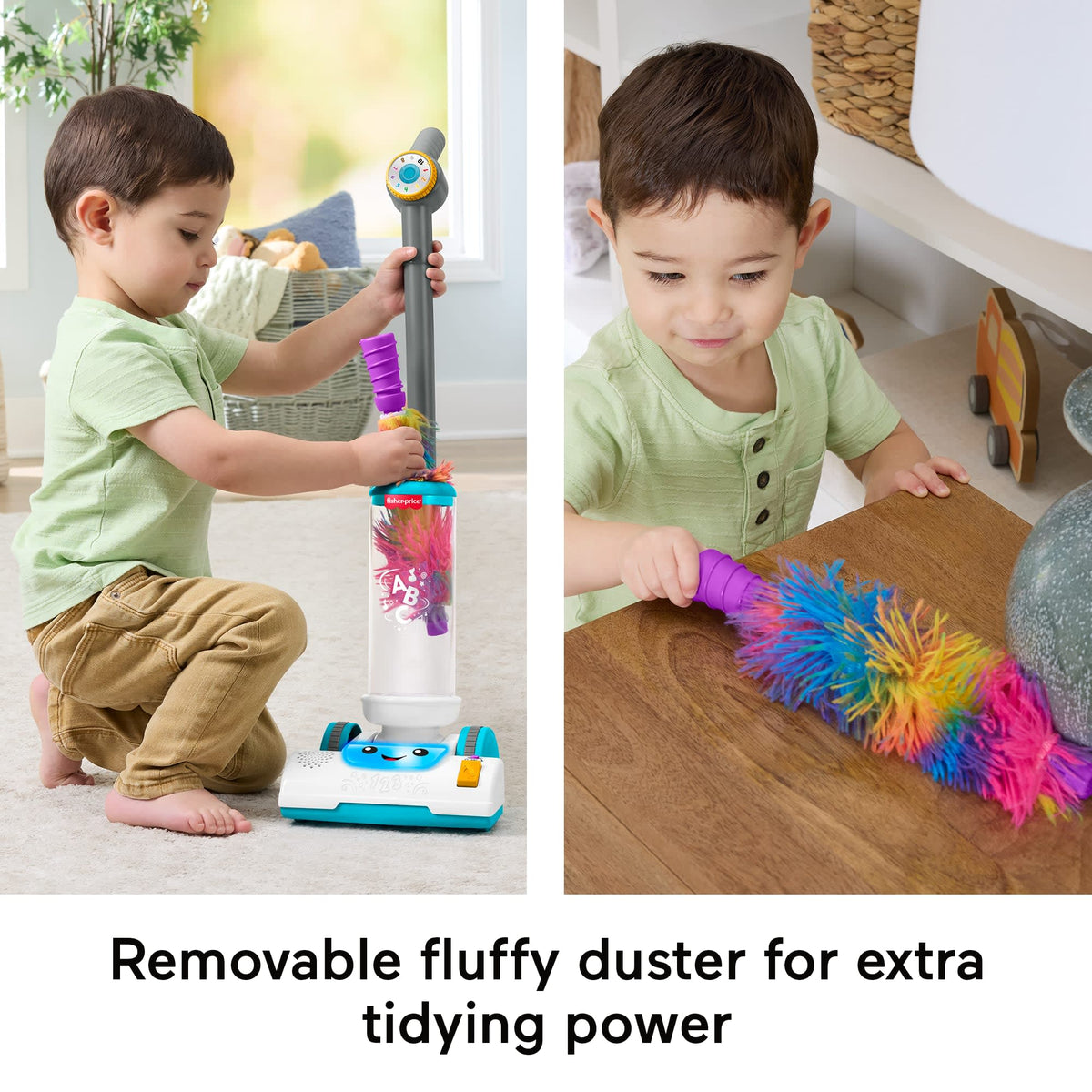 Fisher-Price Laugh & Learn 2-in-1 Vacuum Toddler Electronic Learning Toy With Lights & Music