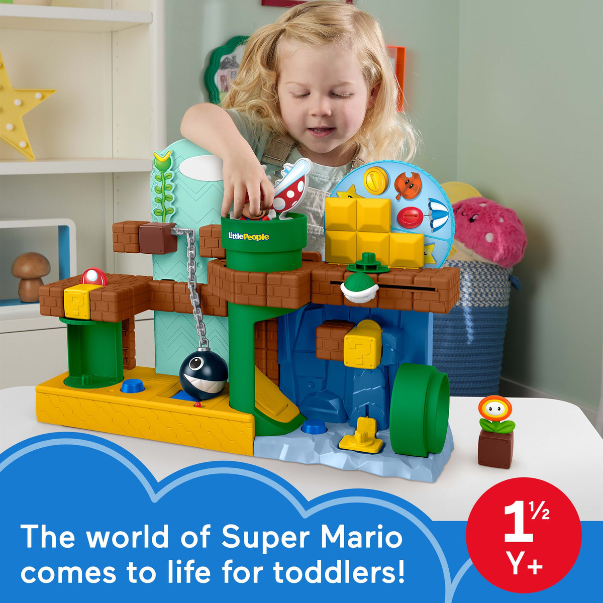 Fisher-Price Little People My Mario Adventure Playset, Musical Toddler Toy With 2 Figures
