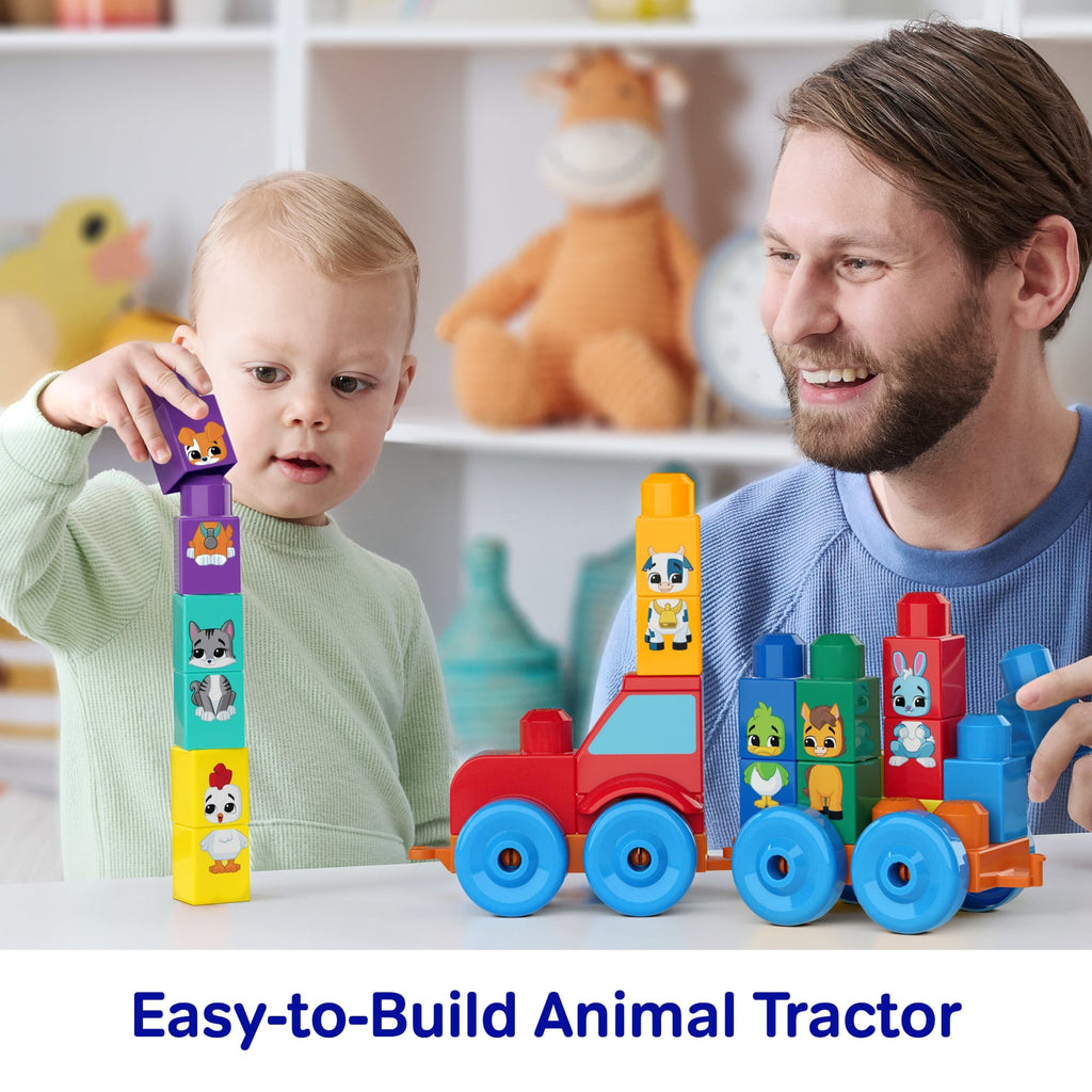 MEGA BLOKS First Builders Build & Match Animal Tractor Block Toy (30 Pieces) For Toddler