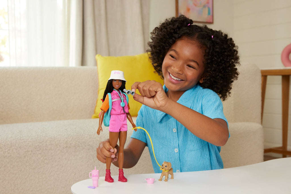 Barbie “Brooklyn” Outdoor Adventures Fashion Doll With 10+ Camping-Themed Accessories including Pet