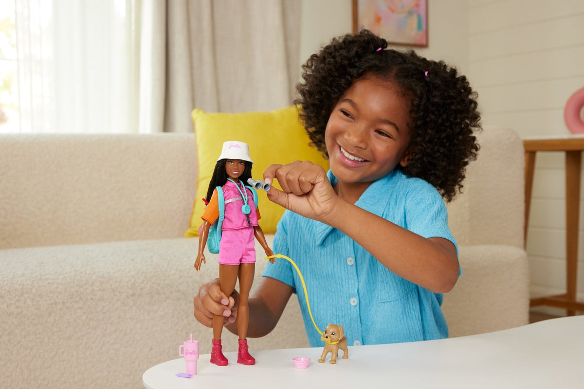 Barbie “Brooklyn” Outdoor Adventures Fashion Doll With 10+ Camping-Themed Accessories including Pet