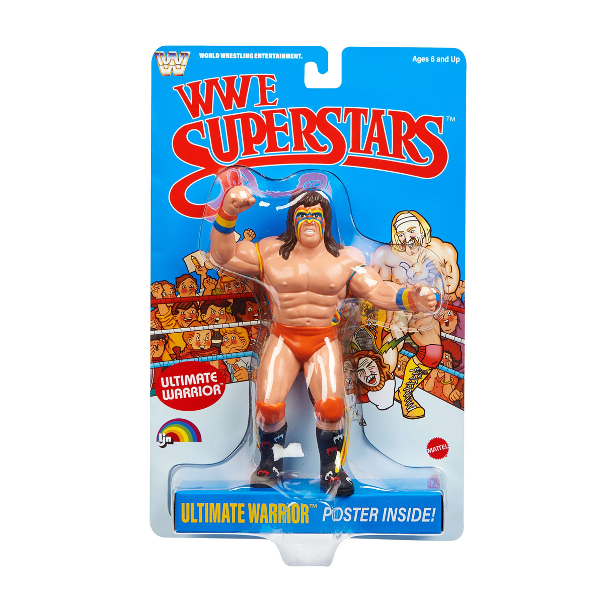 Ljn WWE Superstars Ultimate Warrior Action Figure, 1980s Retro 8-inch Collectible Toy