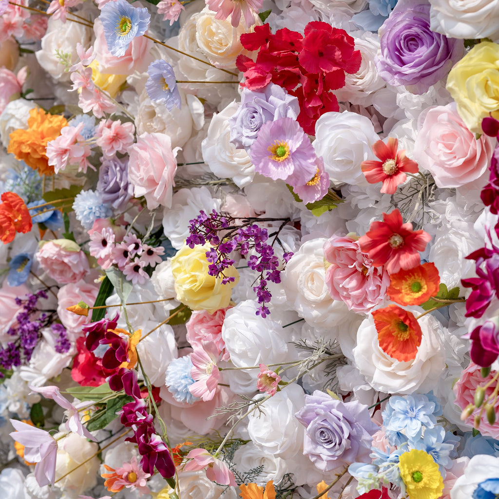 ValarFlowers Vibrant and Lush Multicolored Artificial Flower Wall VF-811-2