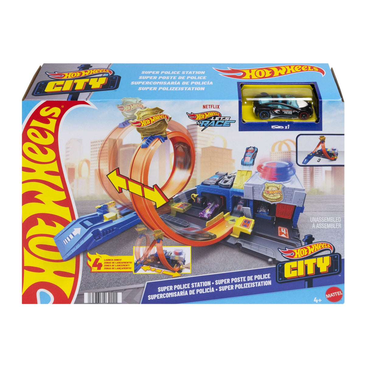 Hot Wheels City Pista de Brinquedo Super Delegacia de Polícia