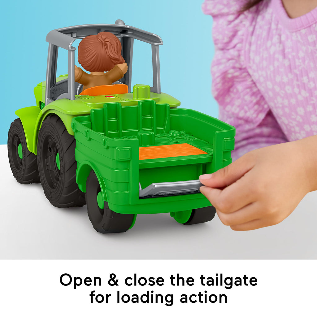 Fisher-Price Little People Push & Play Tractor, Musical Toy Farm Vehicle & 2 Figures For Toddlers, Multilanguage Version