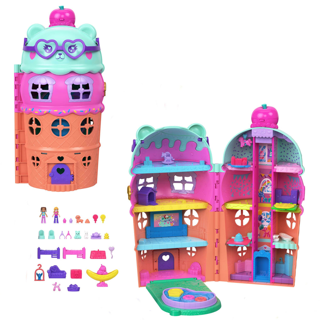 Polly Pocket Set de Juego Compacto Casa de Helado