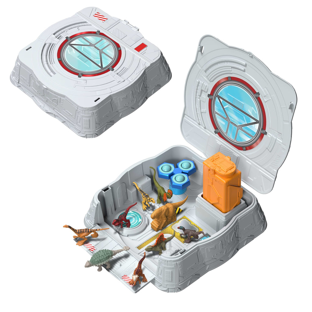 Jurassic World Distortus Rex Lab Sensory Playset With 8 Mini Figures, Fidget Features in Case