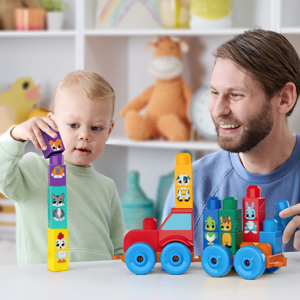 Mega Bloks Jogo de Construção Mega Bloks Trator Animais Monte e Combine