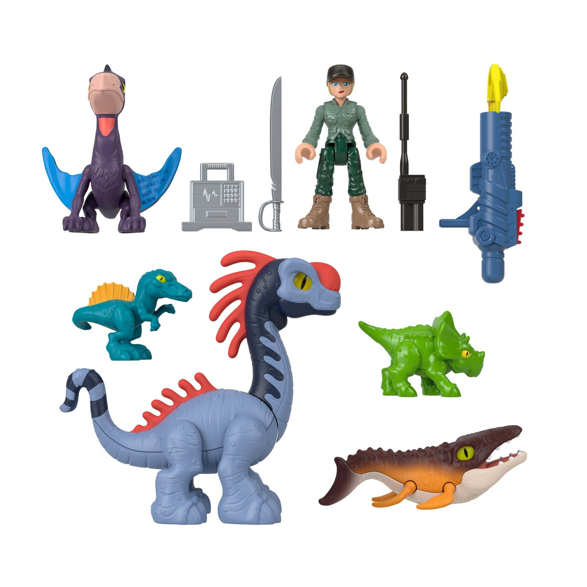 Imaginext Jurassic World Dinosaurio de Juguete Renace Pack Dinos Tierra, Aire y Mar