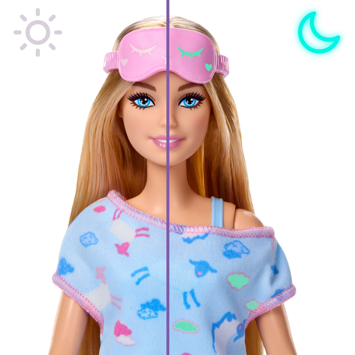 Barbie Party Unboxed Sleepover Reveal Series Blue Pajama Doll & Accessories With 7 Surprises