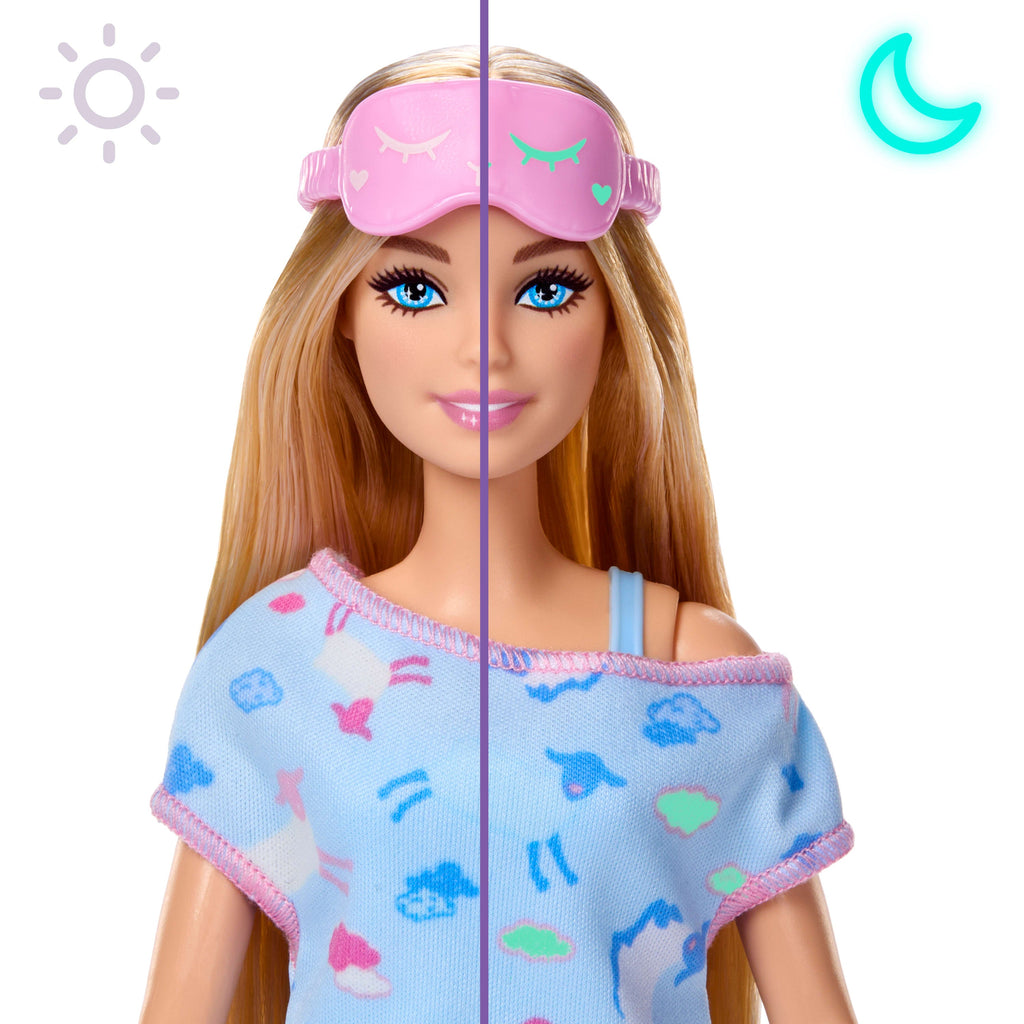 Barbie Party Unboxed Sleepover Reveal Series Blue Pajama Doll & Accessories With 7 Surprises