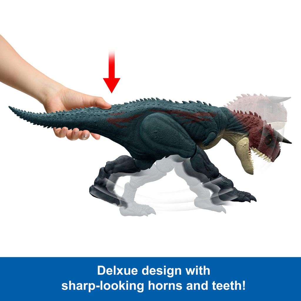 Jurassic World Charge N Chomp Carnotaurus Running Roaring Dinosaur Action Figure, Digital Play
