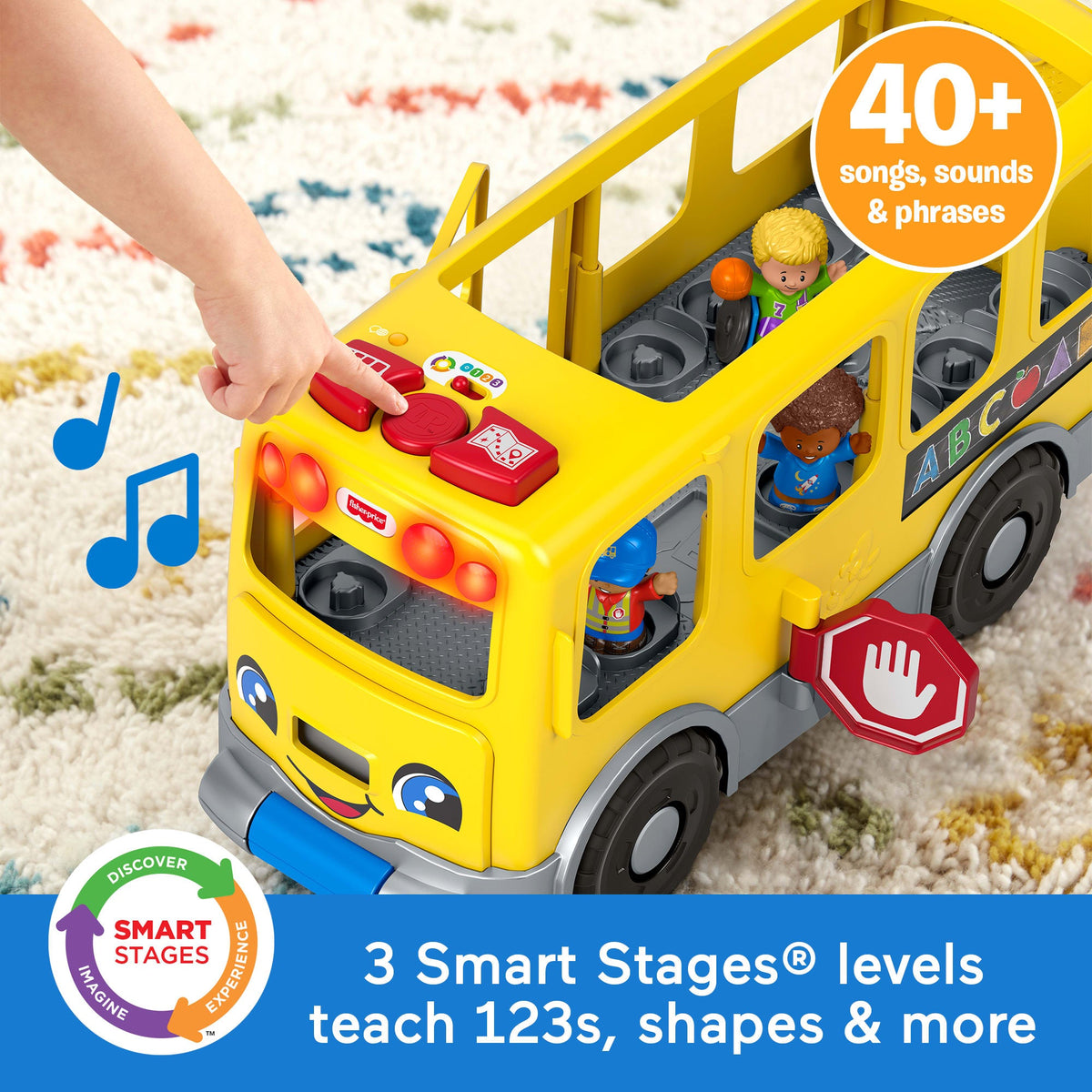 Fisher-Price Little People Big Yellow School Bus & Community Heroes Figures, Multilanguage Version