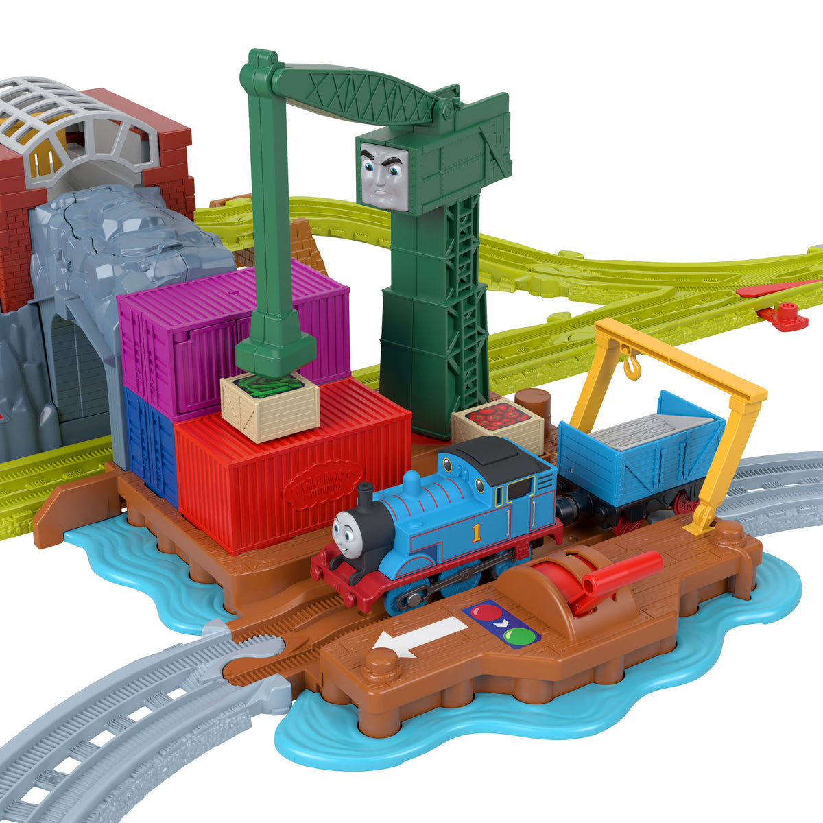 Thomas & Friends T&F Tracks Pista de Juguete Pista Motorizada del Muelle de Cranky