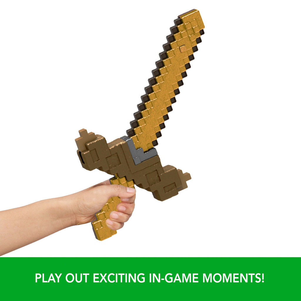 Minecraft Click & Switch Sword & Pick-Axe, Transforming Kid-Sized 2-In-1 Toy For Role-Play & Costumes