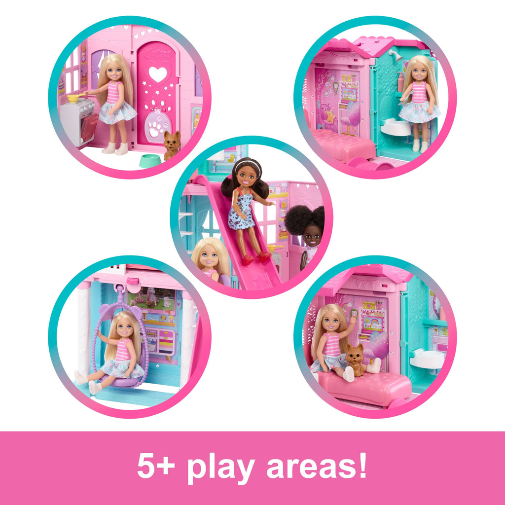 Barbie Chelsea Pop-Up Doll House With Doll & 15+ Accessories, House Expands To 17+ X 13+ Inches