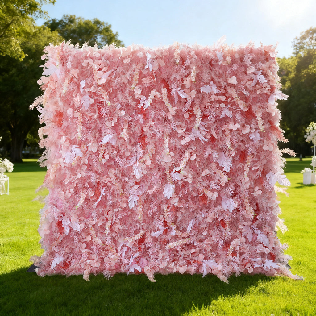 ValarFlowers Blush Pink Floral Extravaganza Wall: A Dreamy. Romantic Masterpiece for Enchanting Celebrations - VF - 621