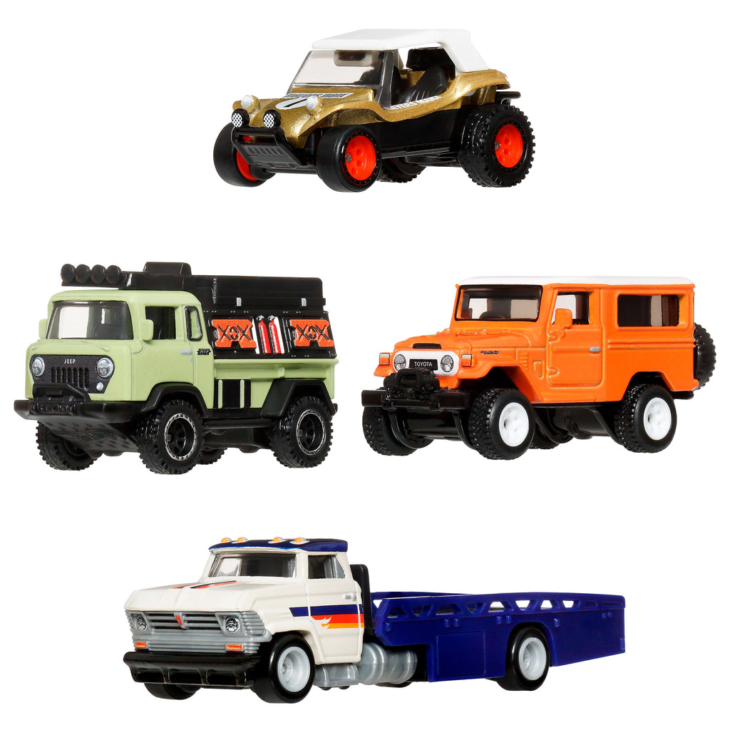Hot Wheels Collector Vehículo de Colección paquete premium de 4 autos todo terreno