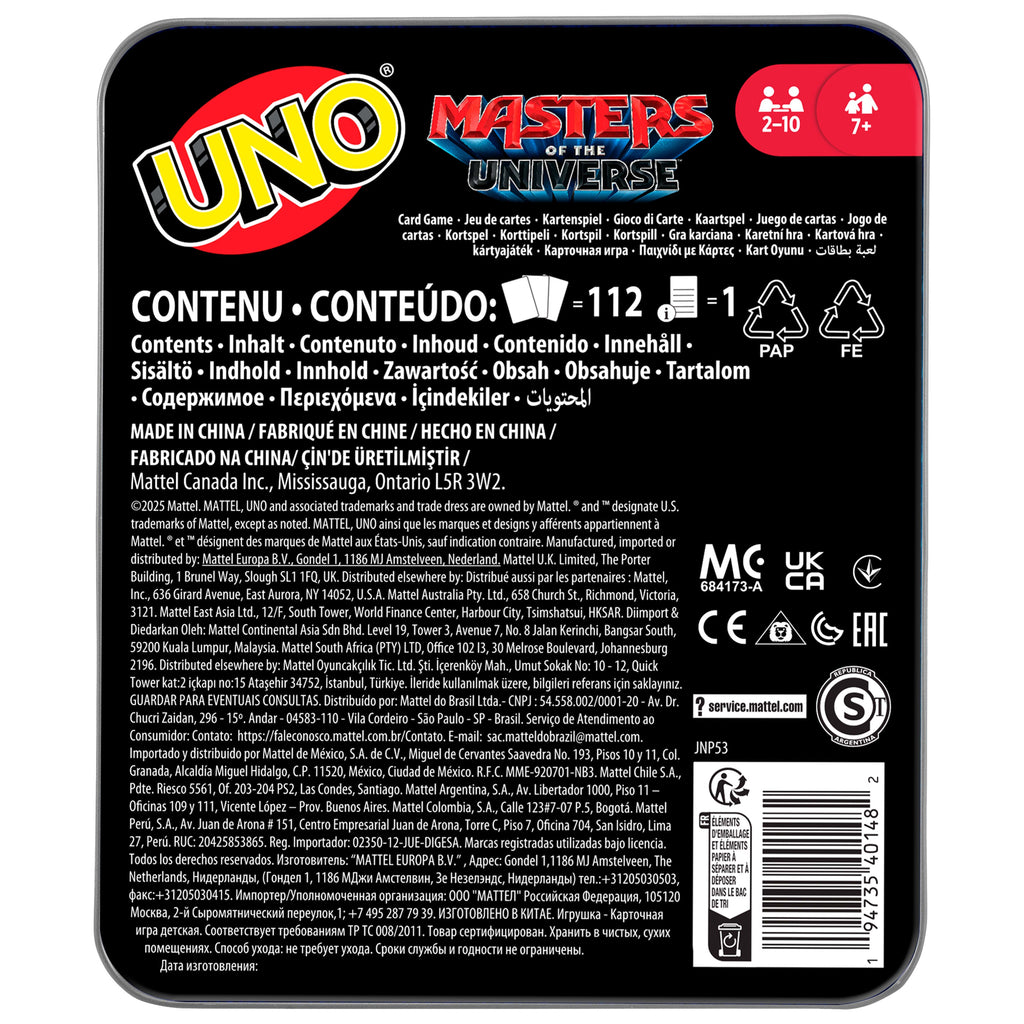 UNO Masters Of The Universe Movie Card Game For Kids, Adults & Family Nights With Collectible Storage Tin