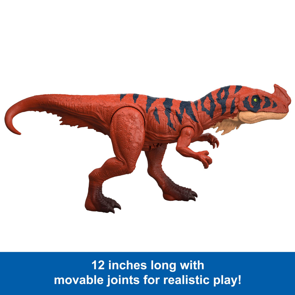 Jurassic World Wild Roar Afrovenator Dinosaur Action Figure Toy, Attack & Light & Sound, Scan Code