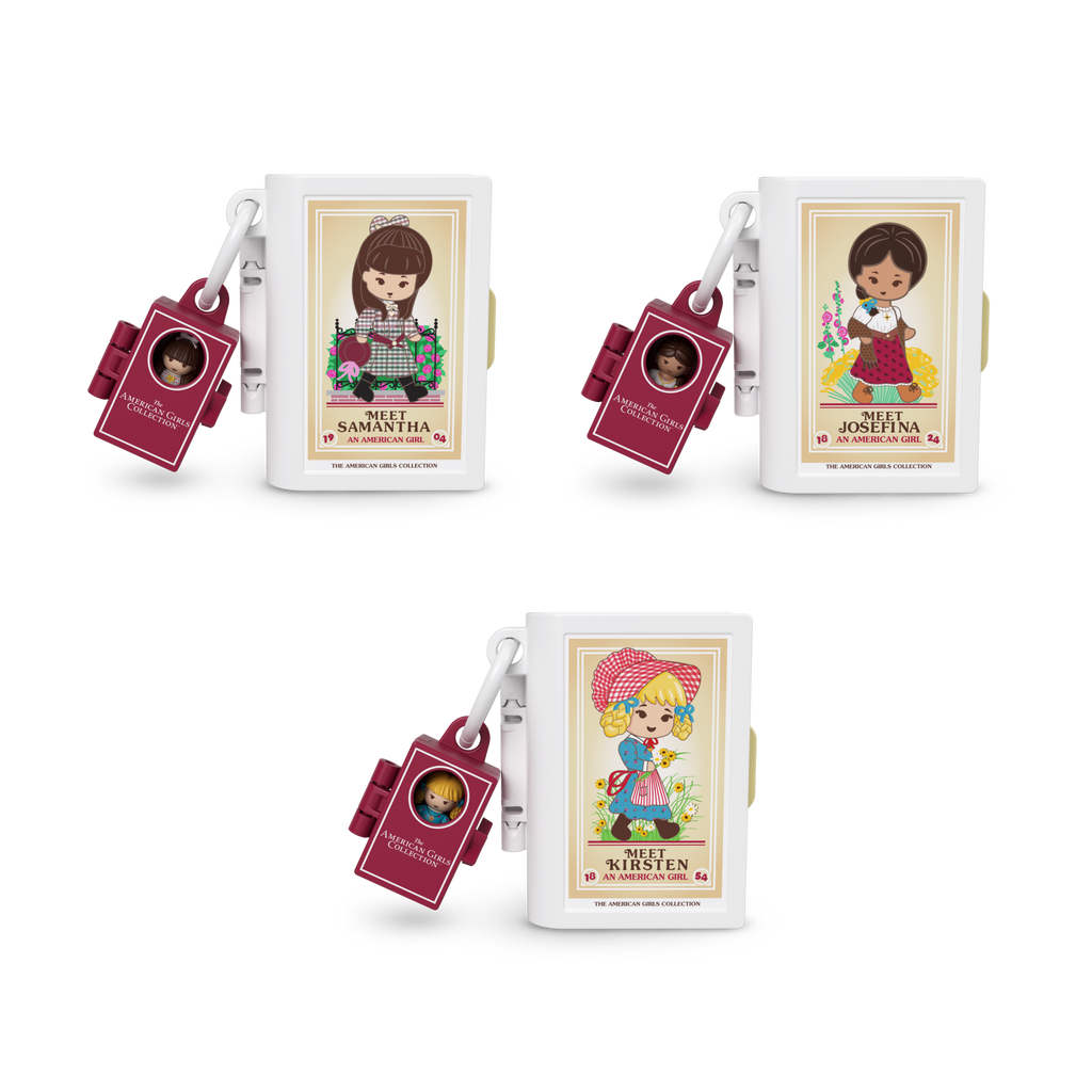 Polly Pocket X American Girl Dolls & Playset, 3-Pack With Keychain, Samantha, Kirsten, And Josefina
