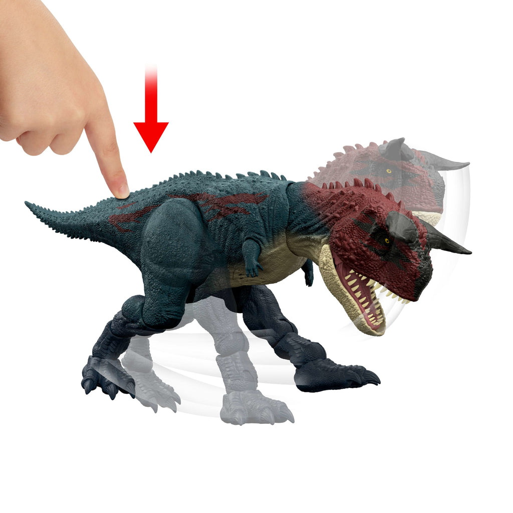 Jurassic World Carnotaure Attaque et Morsure Figurine Dino Articulée